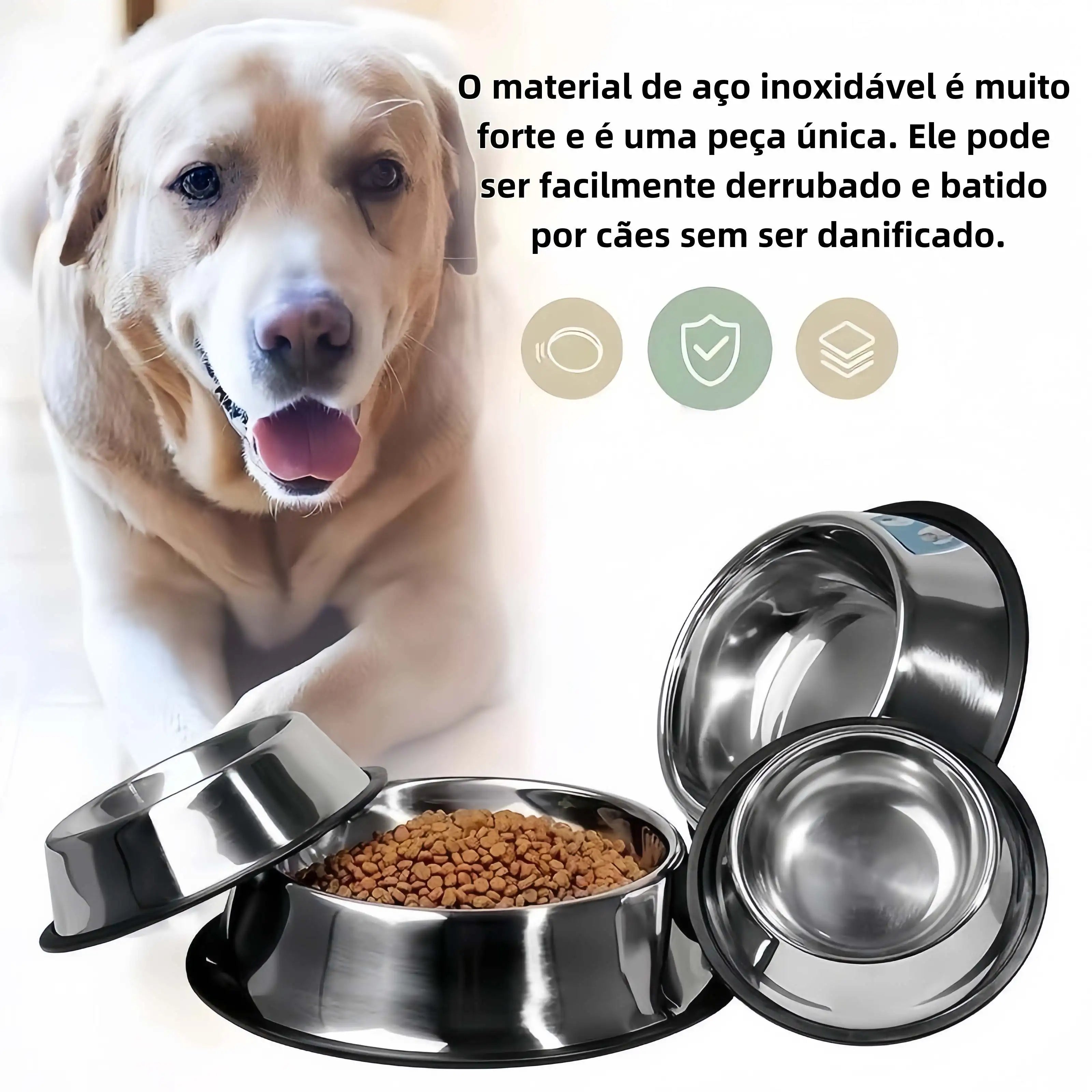 Anti-Slip Inox Food or Drinks for Dogs and Cats-Resistant and Ideal for Pets of All Pots