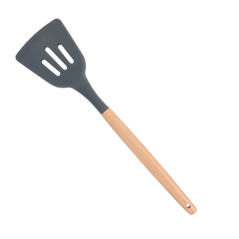 LMETJMA Silicone Cooking Utensils Set - 446°F Heat Resistant Kitchen Utensils Set Turner Tongs Spatula Spoon Brush Whisk JT888