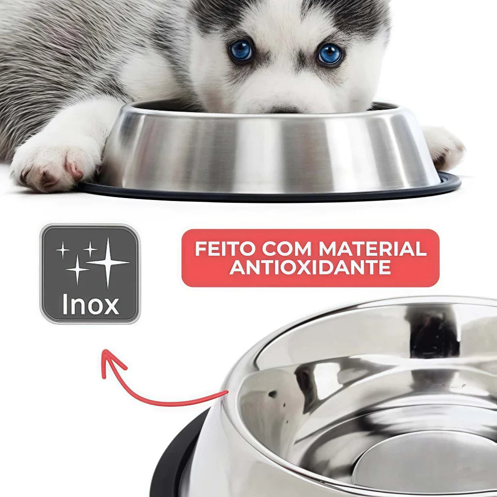 Anti-Slip Inox Food or Drinks for Dogs and Cats-Resistant and Ideal for Pets of All Pots