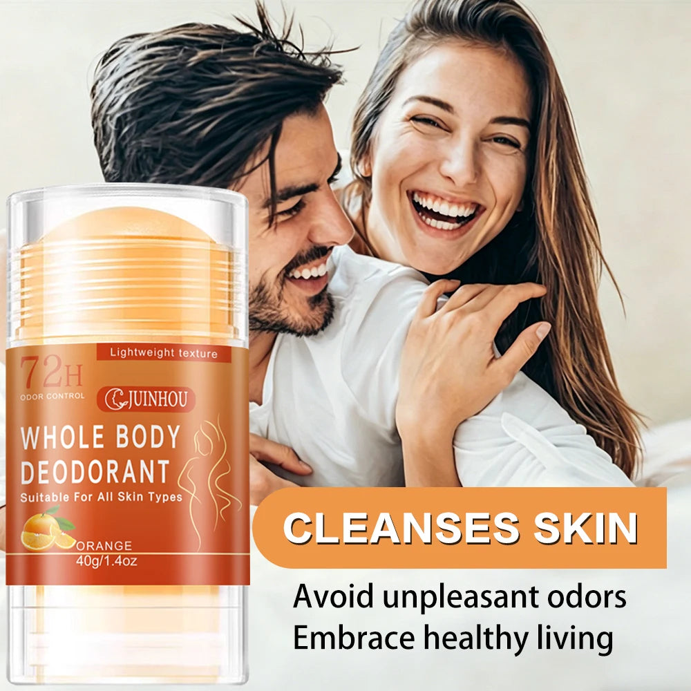 JUINHOU Orange Deodorant Stick/Antiperspirant light Orange Scent Easy to Carry Effectively Solves the Problem of Underarm Odor