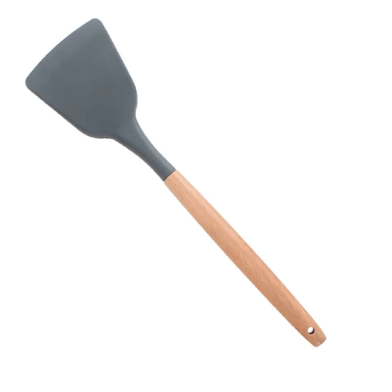 LMETJMA Silicone Cooking Utensils Set - 446°F Heat Resistant Kitchen Utensils Set Turner Tongs Spatula Spoon Brush Whisk JT888