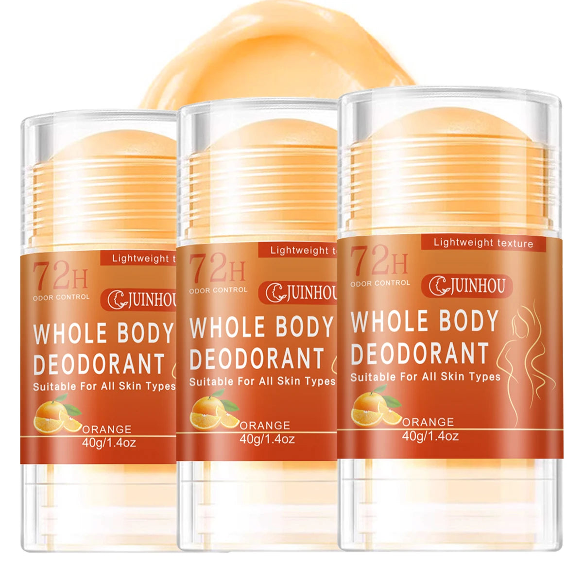 JUINHOU Orange Deodorant Stick/Antiperspirant light Orange Scent Easy to Carry Effectively Solves the Problem of Underarm Odor