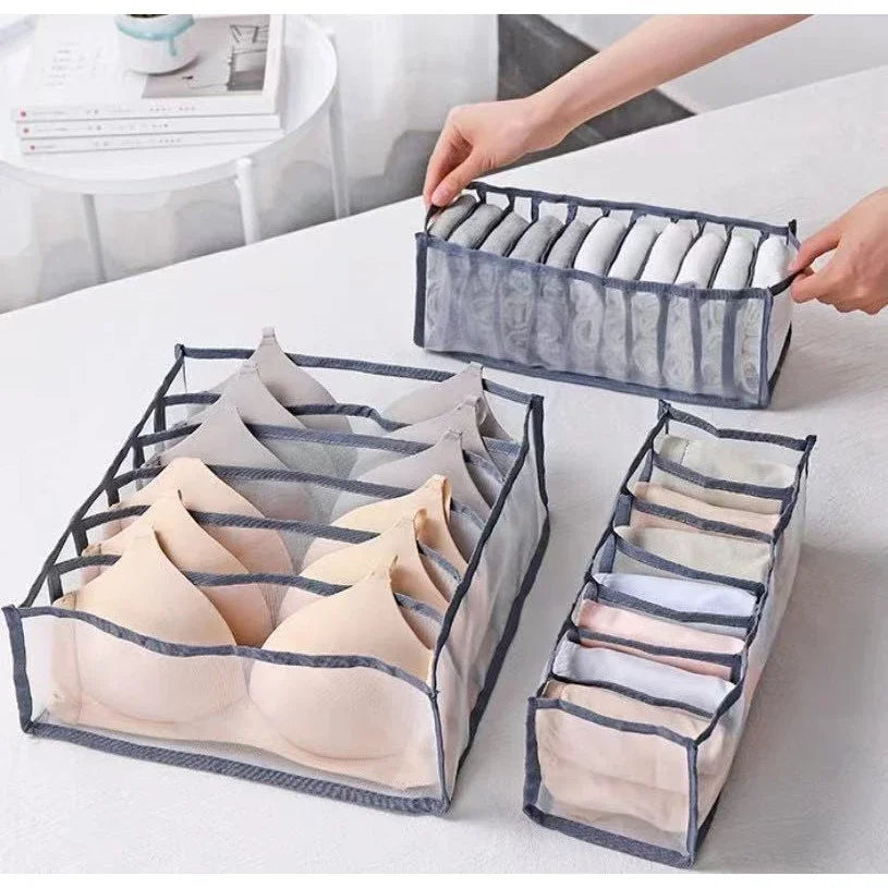 Kit 3 Bra Drawer Organizers Collapsible Storage Box Divider Underpants Wardrobe Home
