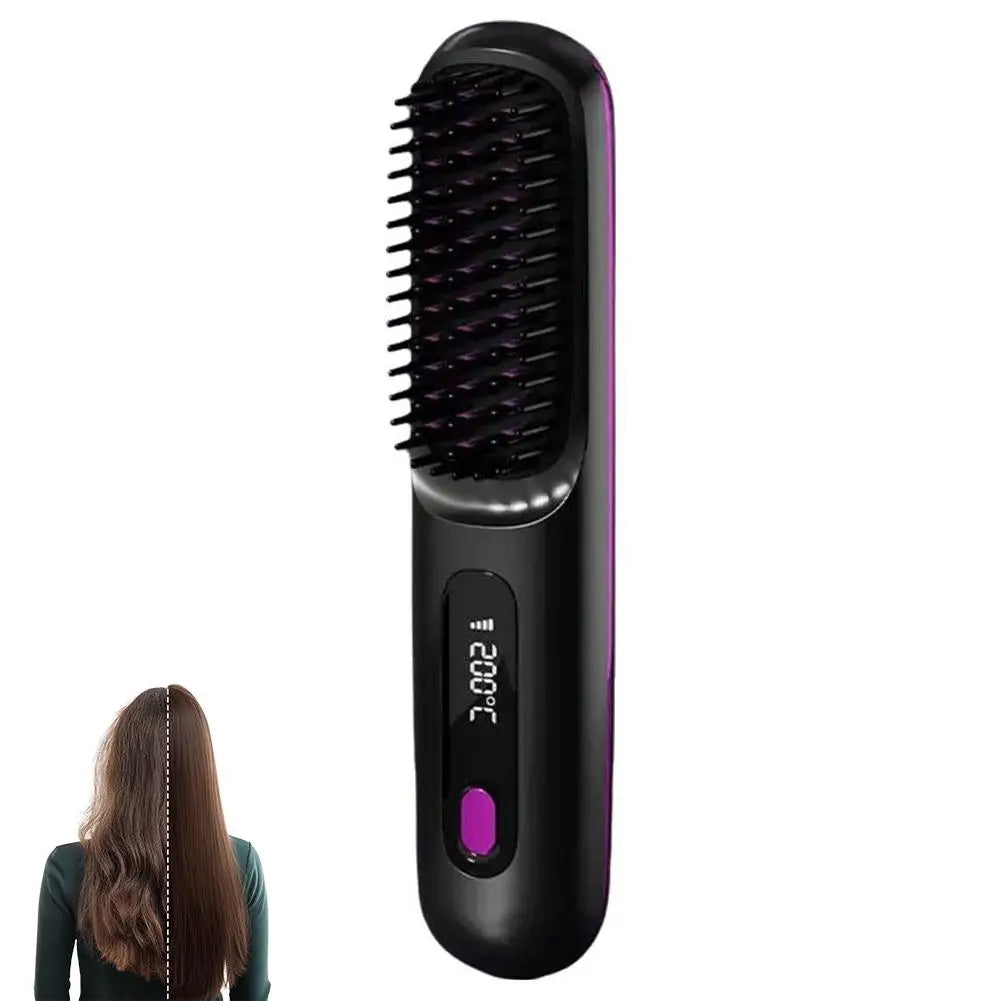Thermostatic Electric Heating Heating Straight Hair Comb Wireless Portable Negative Ion Styling Tool Rechargeable USB Hair Tools