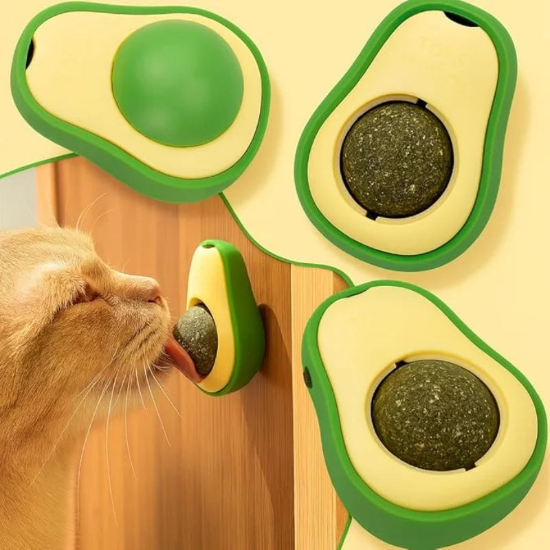 Natural Cat Herb Lick Ball Lick Tent Cleaning Snack Avacado Toy For Cats With Catnip