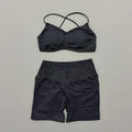 2 Piece Vision Gym Set Women Yoga Crop Top High Waist Scrunch Seamless Shorts Fitness Bra Sport Suit Sportswear Workout Set