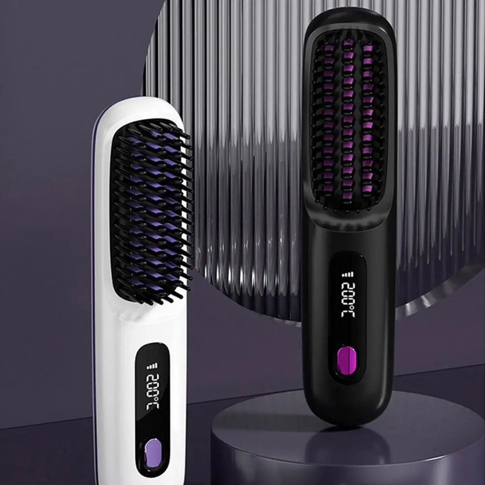 Thermostatic Electric Heating Heating Straight Hair Comb Wireless Portable Negative Ion Styling Tool Rechargeable USB Hair Tools