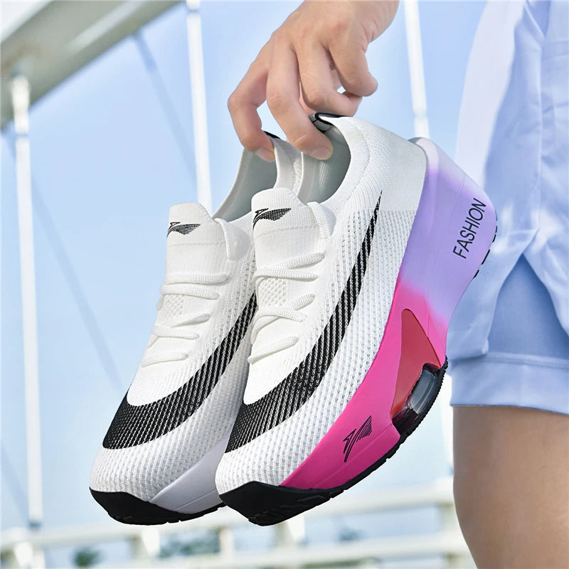 Men's Shoes Air Cushion Runner Trainers Tenis Plate Sports Running Shoes Women Comfortable Athletic Speciality Marathon Sneakers