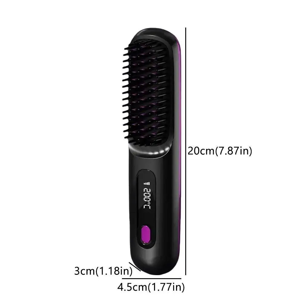 Thermostatic Electric Heating Heating Straight Hair Comb Wireless Portable Negative Ion Styling Tool Rechargeable USB Hair Tools