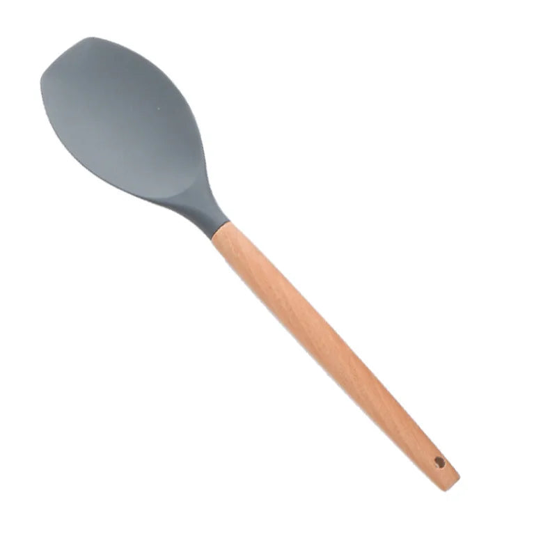 LMETJMA Silicone Cooking Utensils Set - 446°F Heat Resistant Kitchen Utensils Set Turner Tongs Spatula Spoon Brush Whisk JT888