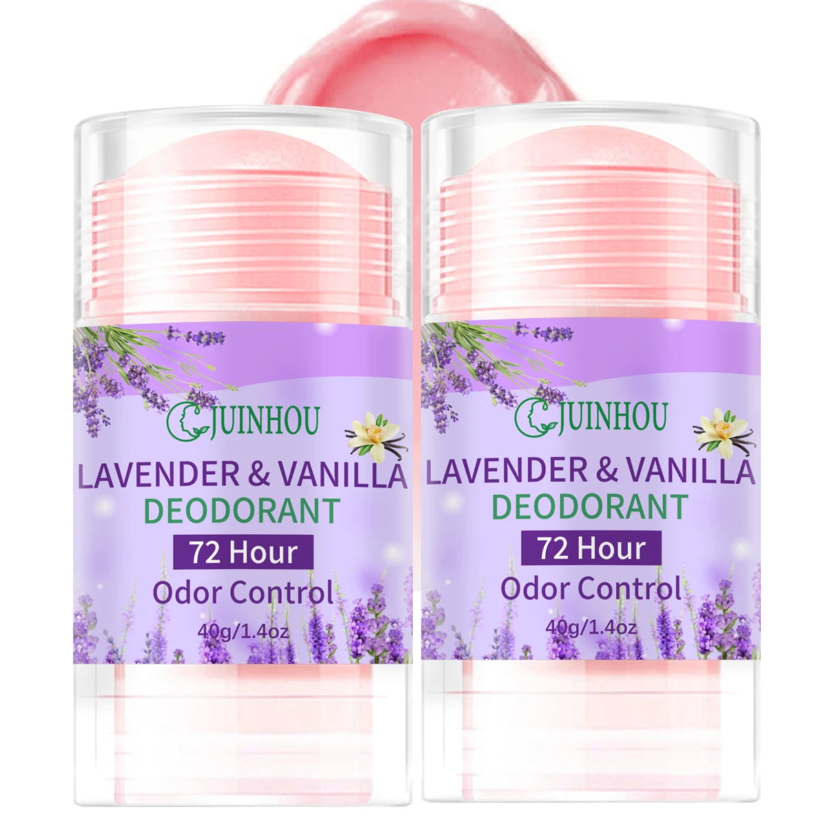 JUINHOU Lavender and vanilla Deodorant Stick/Antiperspirant Light Lavender and Vanilla Moisturizing and Hydrating Easy to Carry