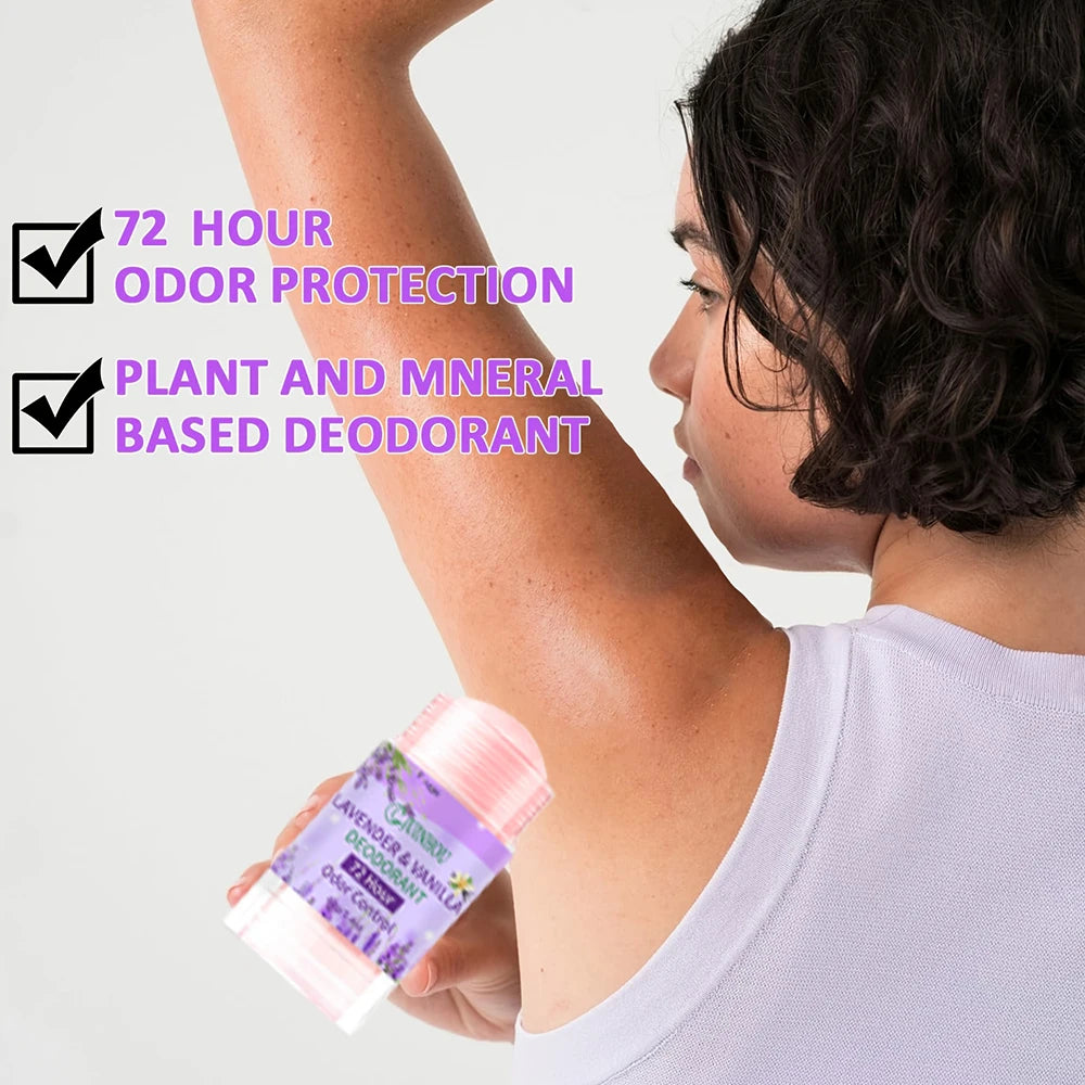 JUINHOU Lavender and vanilla Deodorant Stick/Antiperspirant Light Lavender and Vanilla Moisturizing and Hydrating Easy to Carry