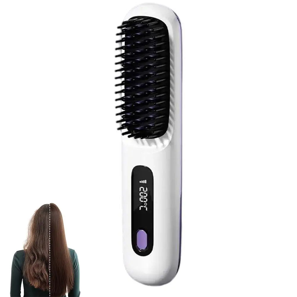 Thermostatic Electric Heating Heating Straight Hair Comb Wireless Portable Negative Ion Styling Tool Rechargeable USB Hair Tools
