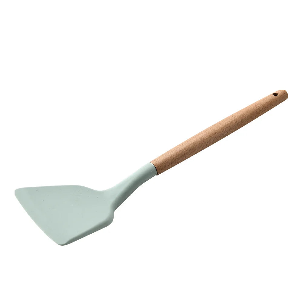 LMETJMA Silicone Cooking Utensils Set - 446°F Heat Resistant Kitchen Utensils Set Turner Tongs Spatula Spoon Brush Whisk JT888