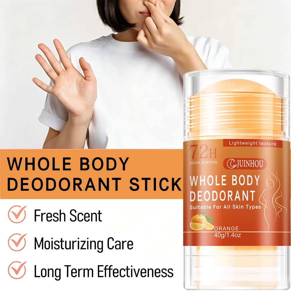 JUINHOU Orange Deodorant Stick/Antiperspirant light Orange Scent Easy to Carry Effectively Solves the Problem of Underarm Odor