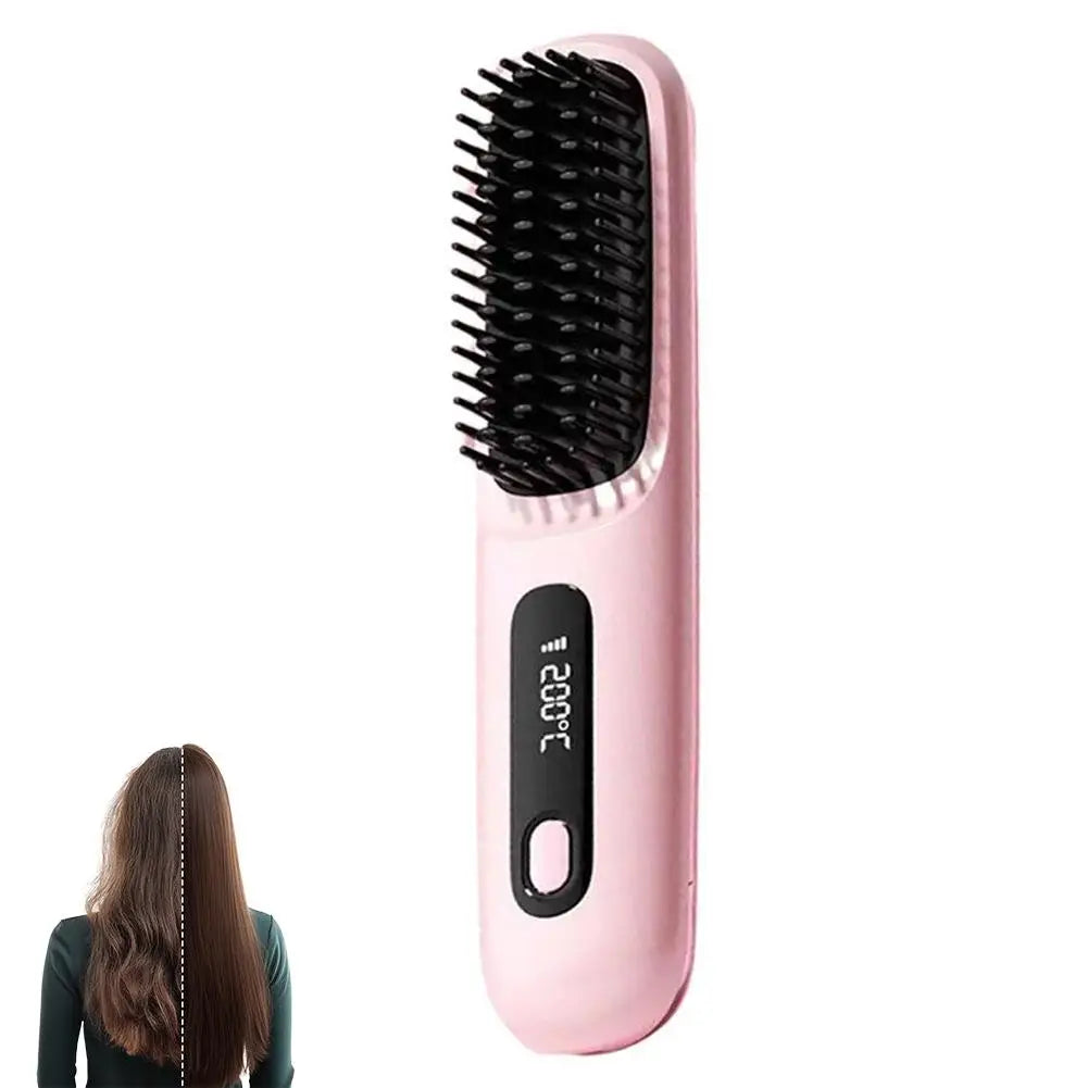 Thermostatic Electric Heating Heating Straight Hair Comb Wireless Portable Negative Ion Styling Tool Rechargeable USB Hair Tools
