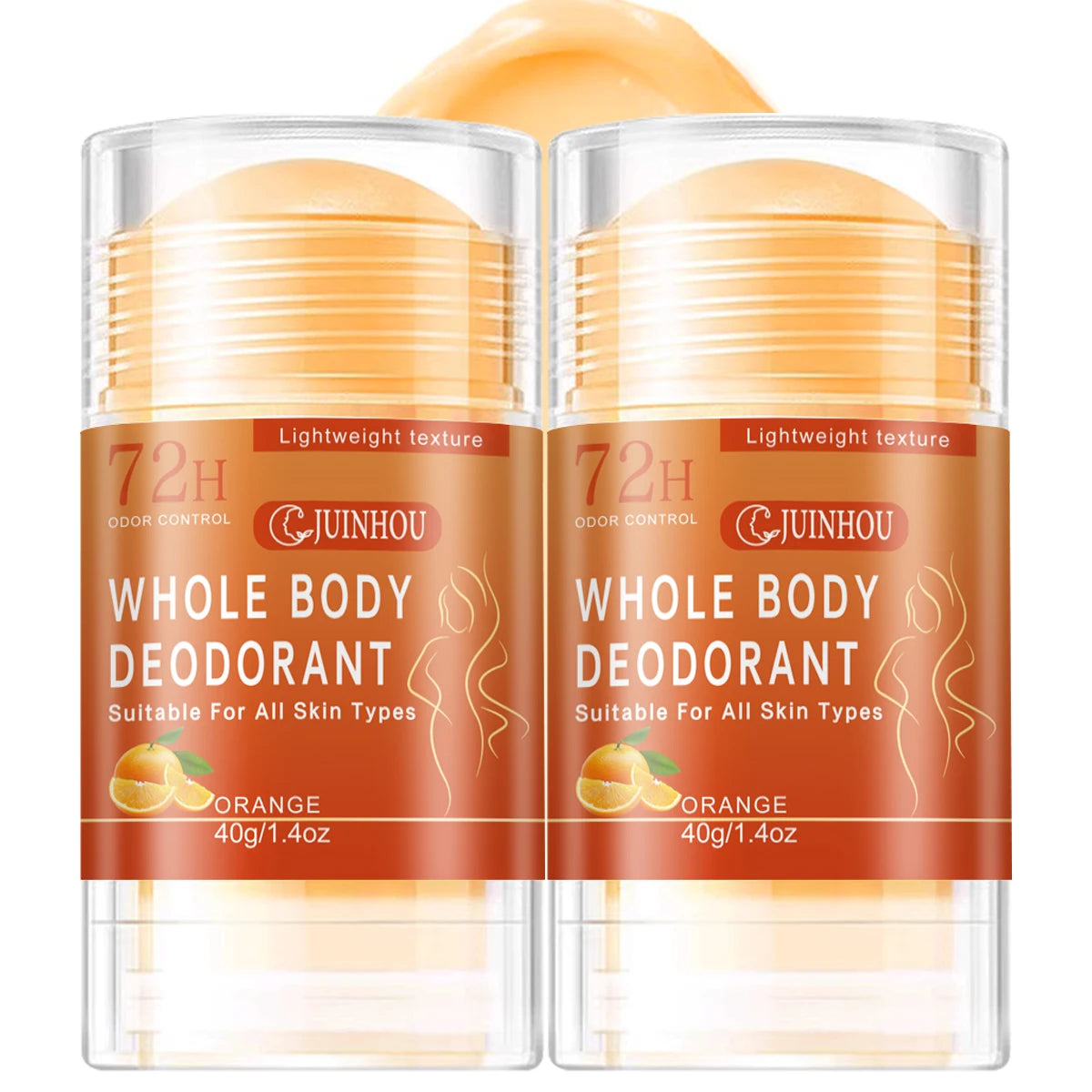 JUINHOU Orange Deodorant Stick/Antiperspirant light Orange Scent Easy to Carry Effectively Solves the Problem of Underarm Odor