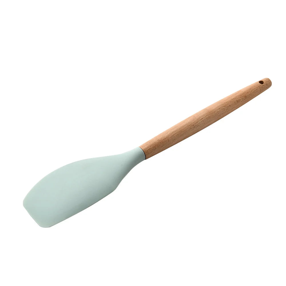 LMETJMA Silicone Cooking Utensils Set - 446°F Heat Resistant Kitchen Utensils Set Turner Tongs Spatula Spoon Brush Whisk JT888