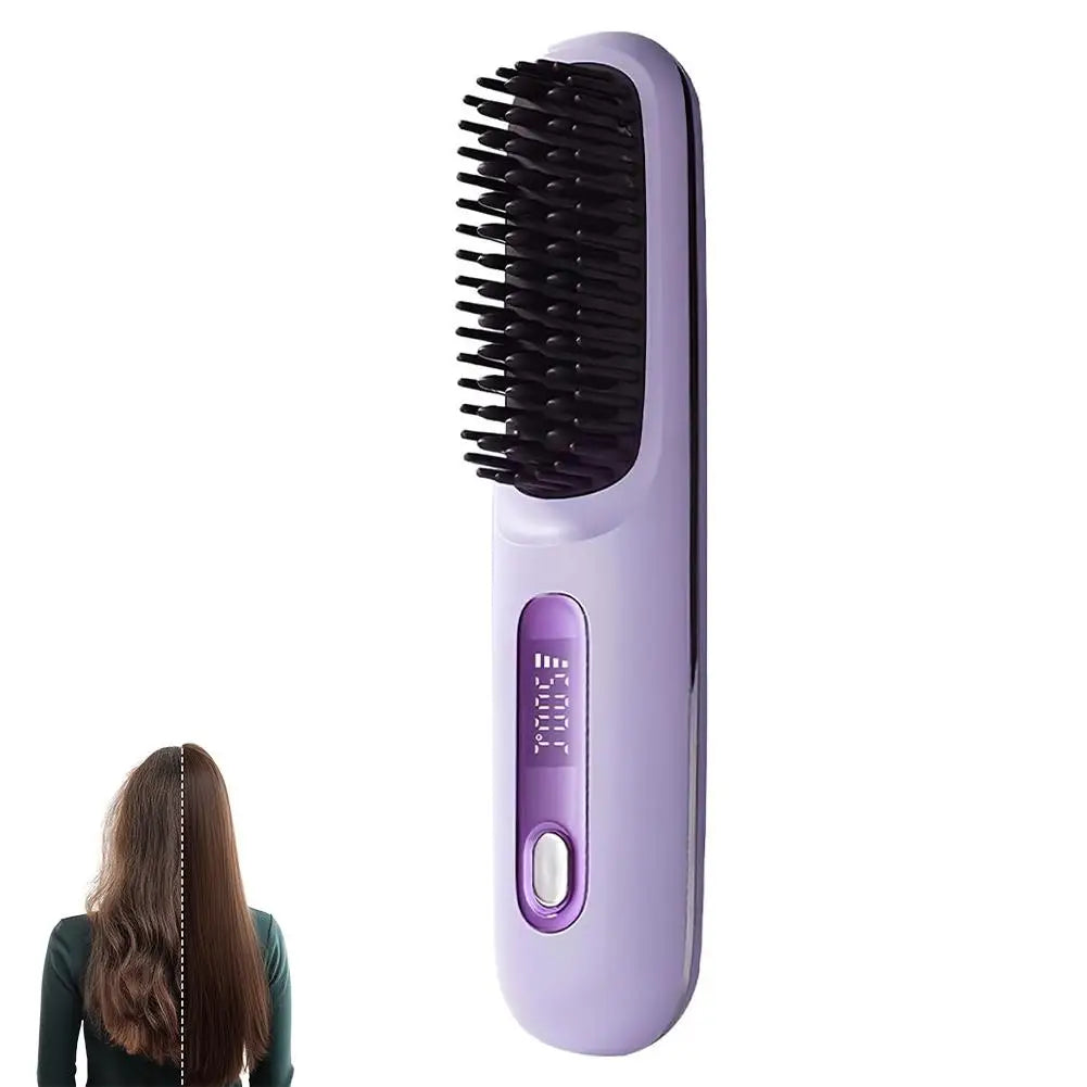 Thermostatic Electric Heating Heating Straight Hair Comb Wireless Portable Negative Ion Styling Tool Rechargeable USB Hair Tools
