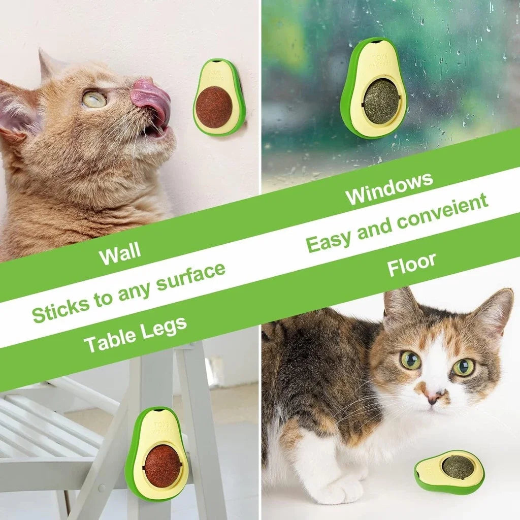 Natural Cat Herb Lick Ball Lick Tent Cleaning Snack Avacado Toy For Cats With Catnip