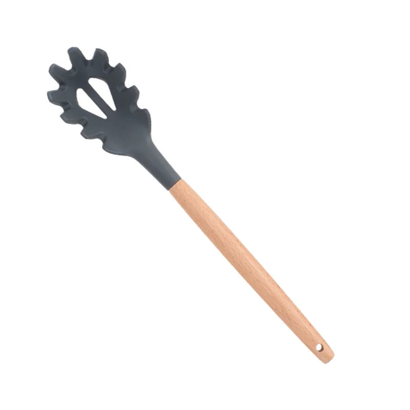 LMETJMA Silicone Cooking Utensils Set - 446°F Heat Resistant Kitchen Utensils Set Turner Tongs Spatula Spoon Brush Whisk JT888