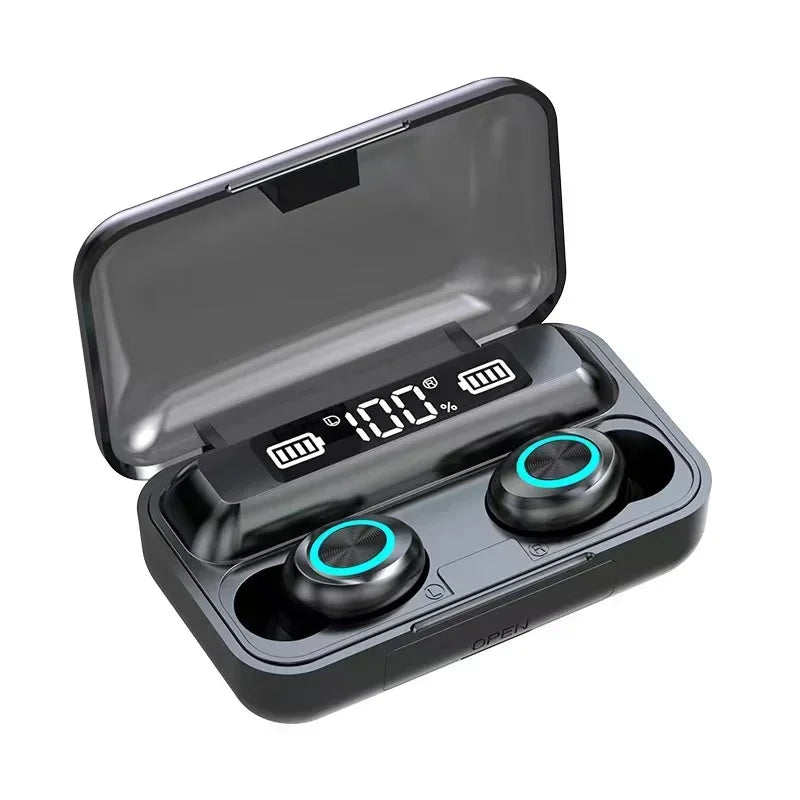 New F9 Bluetooth Headphones 9D Stereo High Bass Sport Earphones Handfree Touch Control Tws Wireless Earbuds Waterproof Headset
